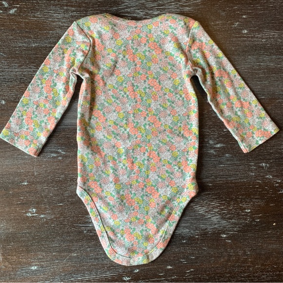 3/$12 Colorful Floral Long Sleeve Onesie - Picture 5 of 5